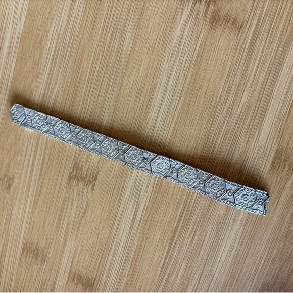 Silver Geometric Pattern Bracelet - Picture 2 of 3